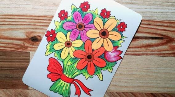 Flower Bouquet Drawing & Painting Ideas For Teachers Day