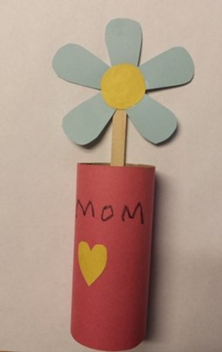 Flower Vase Toilet Paper Roll Craft Activity For Mother's Day