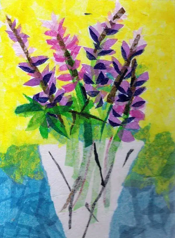 Flowers Painting Art Activity With Tissue Paper