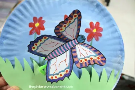 Fluttering Butterfly Paper Plate Craft Template 