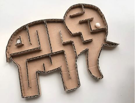 Fun & DIY Elephant Cardboard Maze Craft For Kids