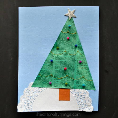 Fun Newspaper Christmas Tree Craft Idea For Preschoolers
