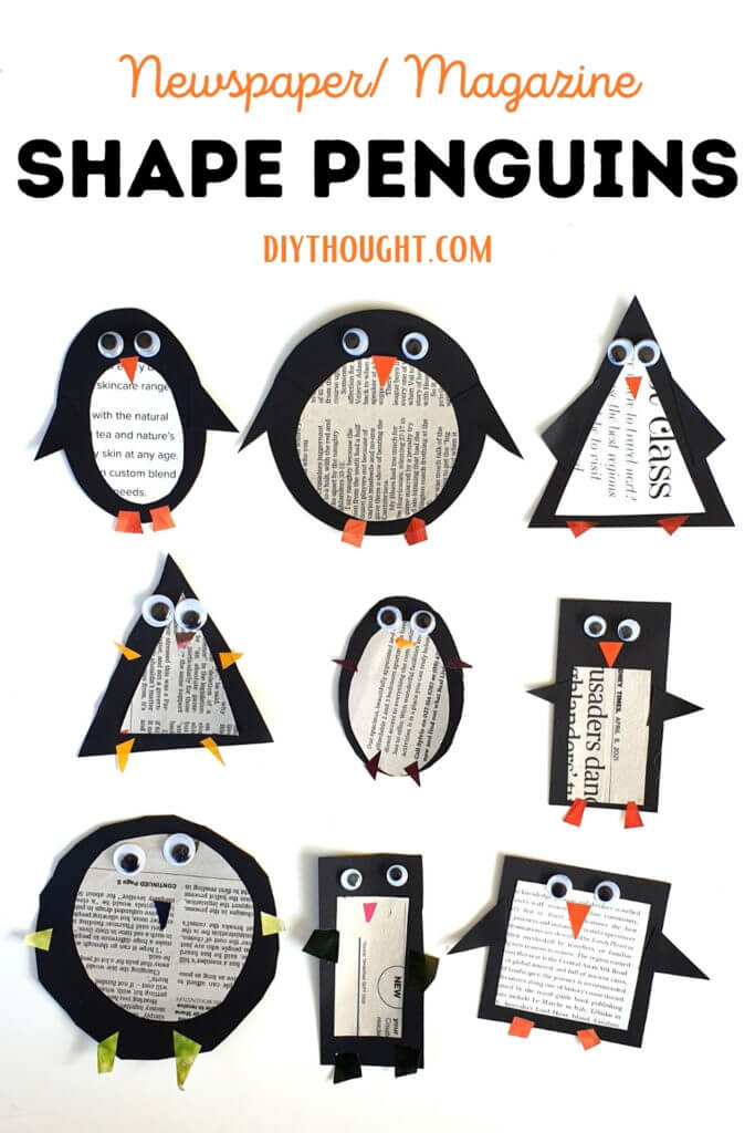 Fun Newspaper Craft In Penguins Shape