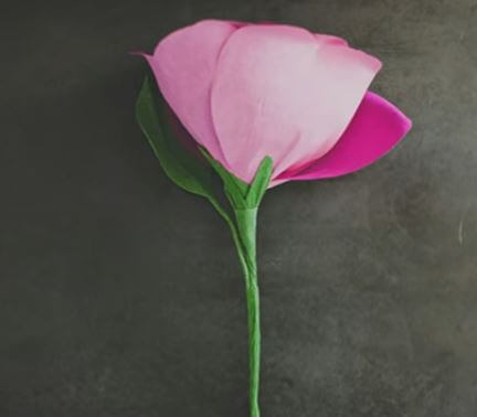 Easy Giant Pink Rose Origami Craft Ideas Using Tissue Paper