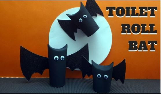 Halloween Bat Craft Using Toilet Paper Roll