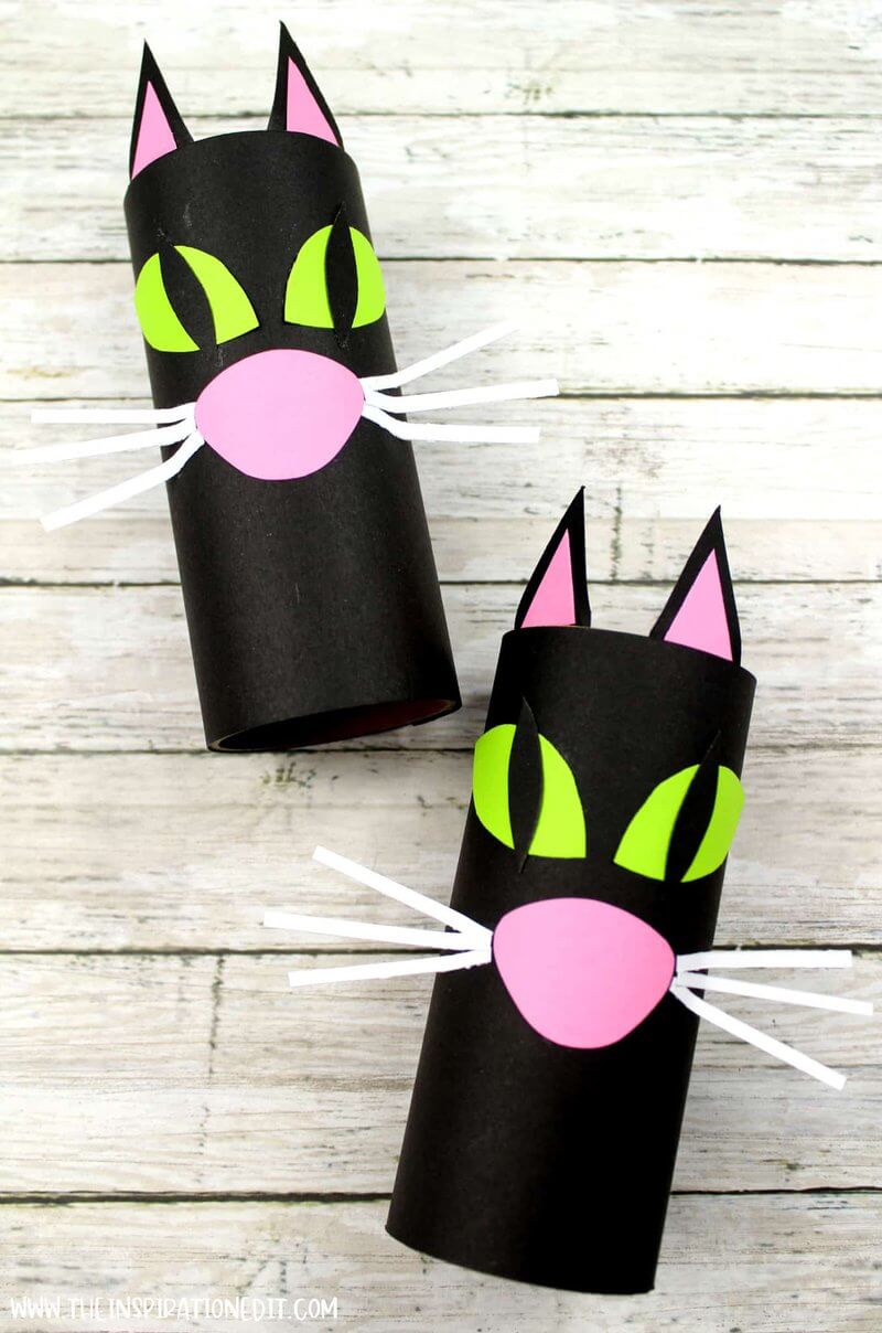 Halloween Cat Craft With Toilet Paper Roll