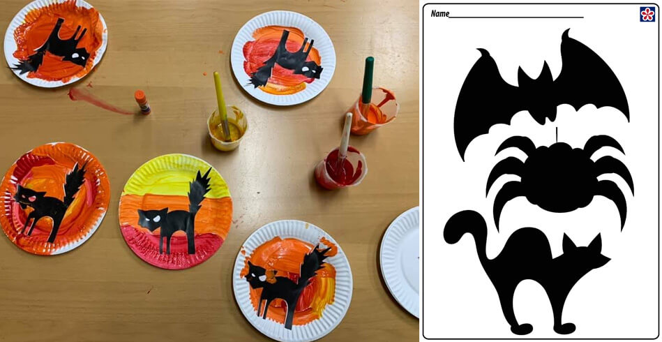 Halloween Silhouette Craft With Printable Template For Kids