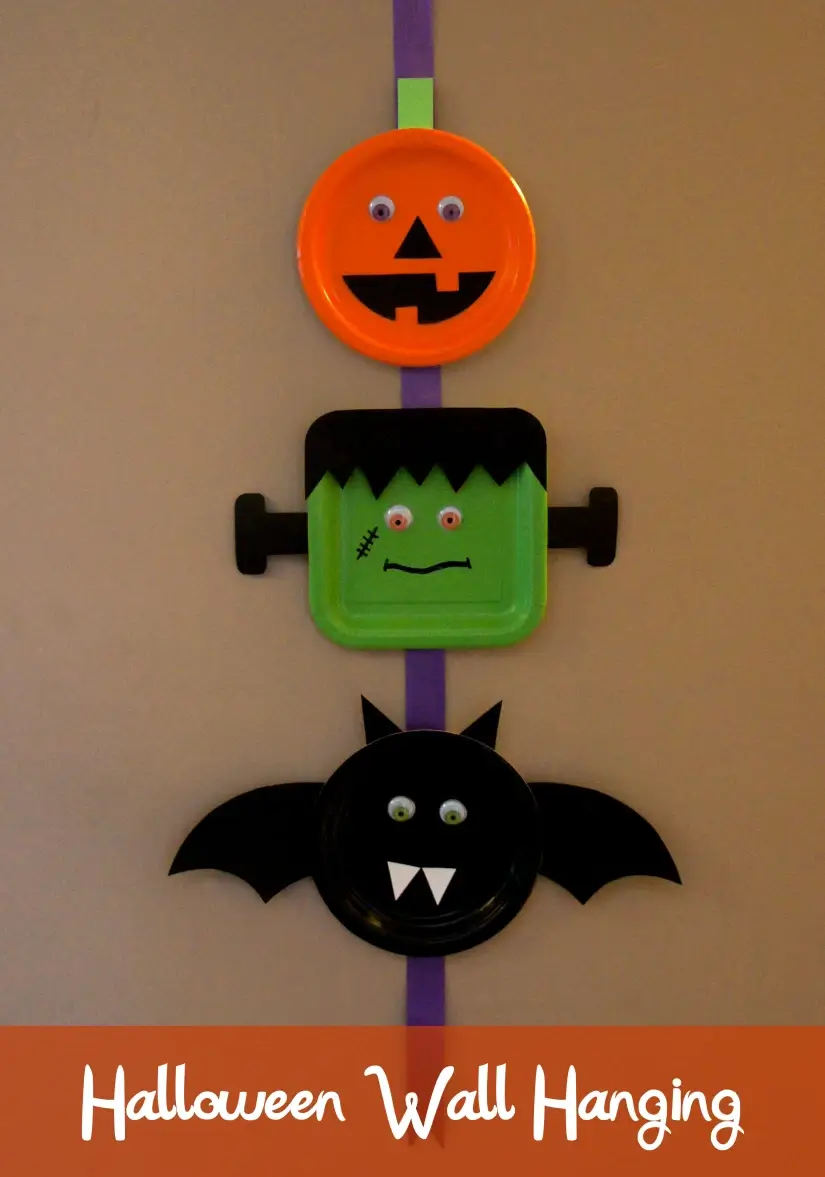 Halloween Wall Hanging Craft Using Paper Plate For Kids