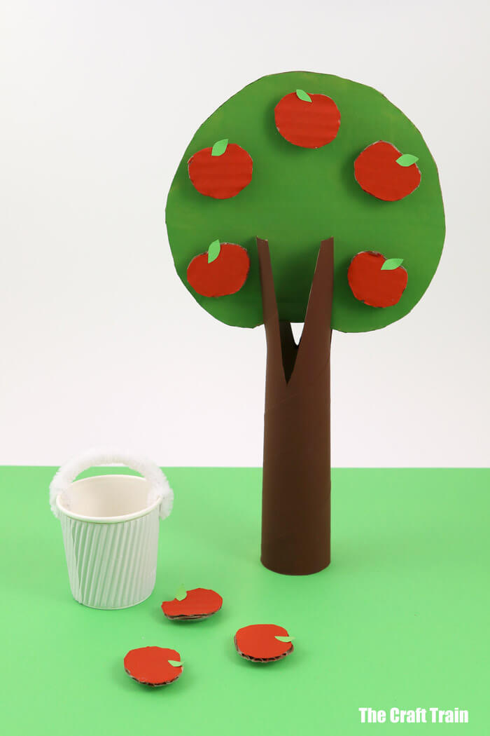 Handmade Cardboard Apple Tree Craft Activity For Kids