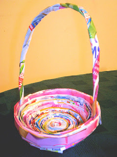 Newspaper Easter Basket Craft Idea With Handle