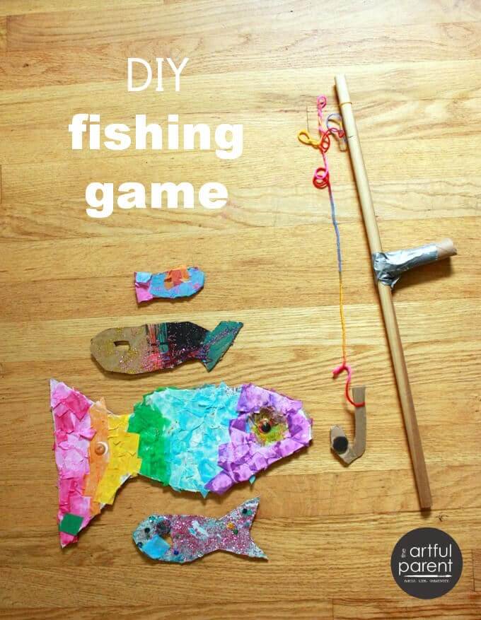 Fish Cardboard Crafts For Kids Handmade Fishing Game Craft With Cardboard & Magnet