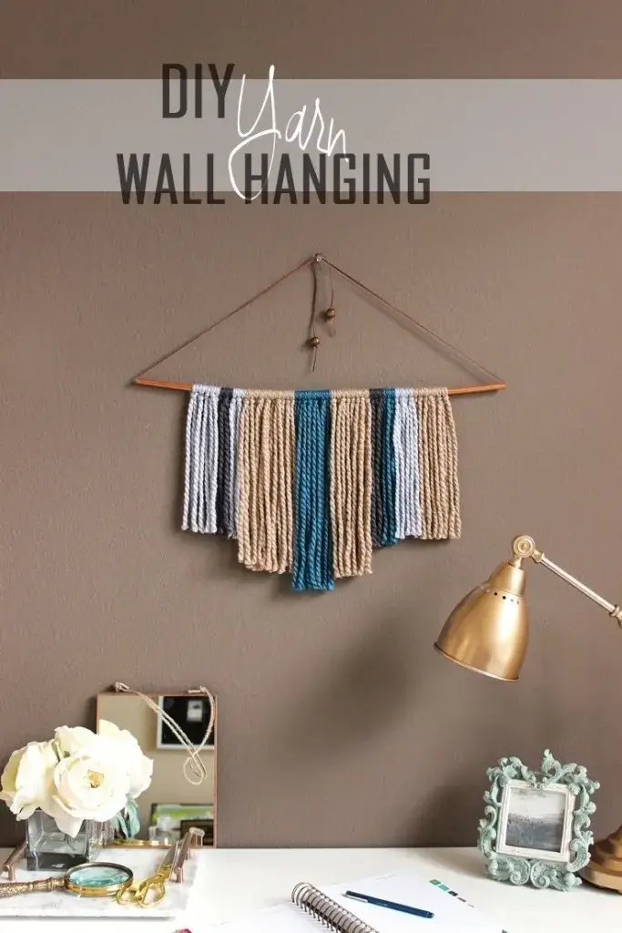 Handmade Yarn Wall Hanging Craft Ideas Using Copper Pipe