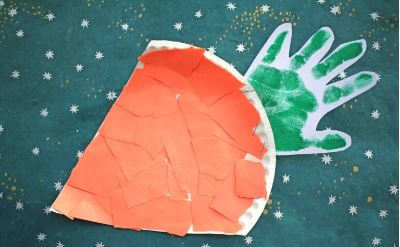 Handprint Paper Plate Carrot Craft For Toddlers