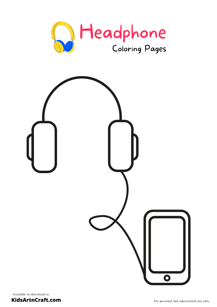 Headphone Coloring Pages For Kids-Free Printable