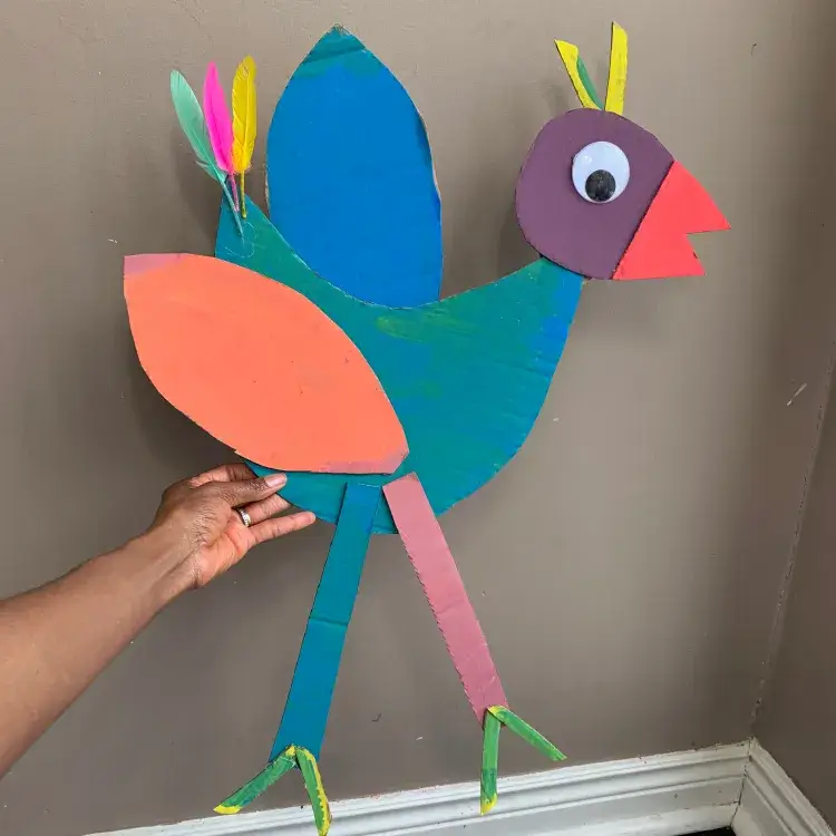 How To Make A Giant Colorful Bird Out Of Cardboard