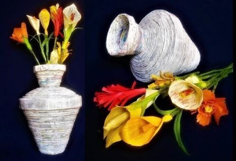 How To Make Flower Vase Craft Ideas Out Of Newspaper
