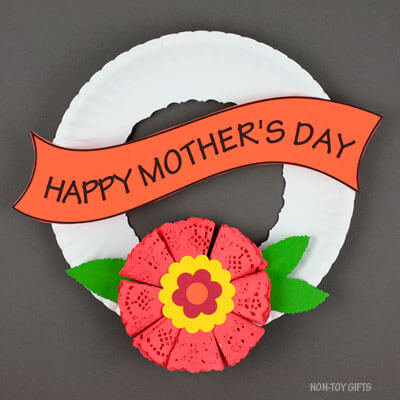 How To Make Mother's Day Wreath Craft Using Paper Plate For Kids