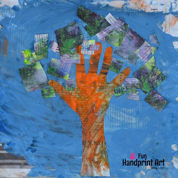 How To Make Newspaper Art With Handprint For Preschoolers