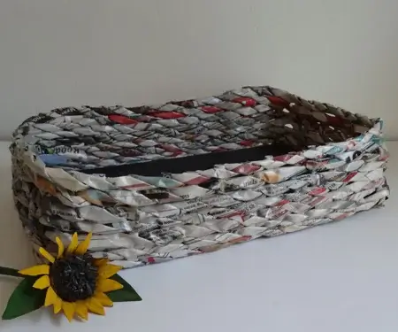How To Make Newspaper Weaving Basket Craft At Home