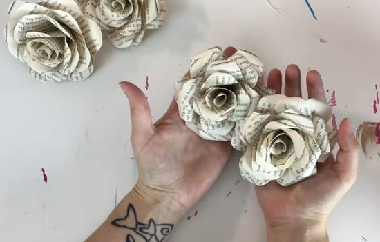 How To Make Origami Rose Craft Using Book Pages