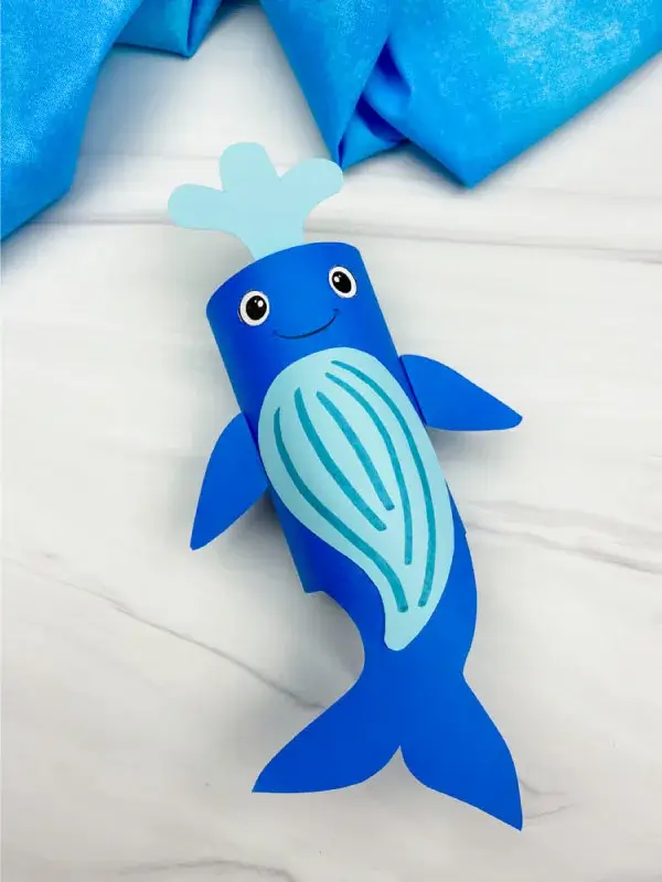 Toilet Paper Roll Sea Animal Craft Humpback Whale Craft Idea With Toilet Paper Roll