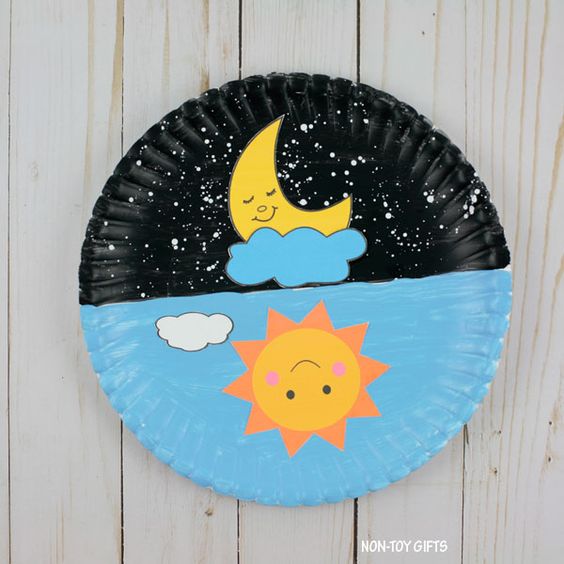 Interactive Day & Night Craft Using Paper Plate