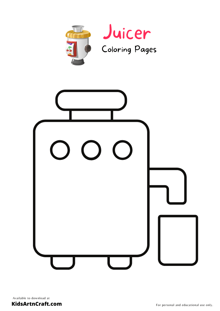 Juicer Coloring Pages For Kids-Free Printable
