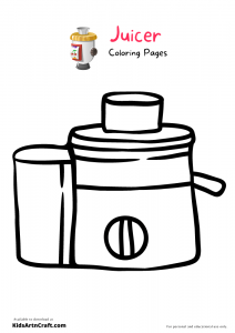 Juicer Coloring Pages For Kids-Free Printable - Kids Art & Craft