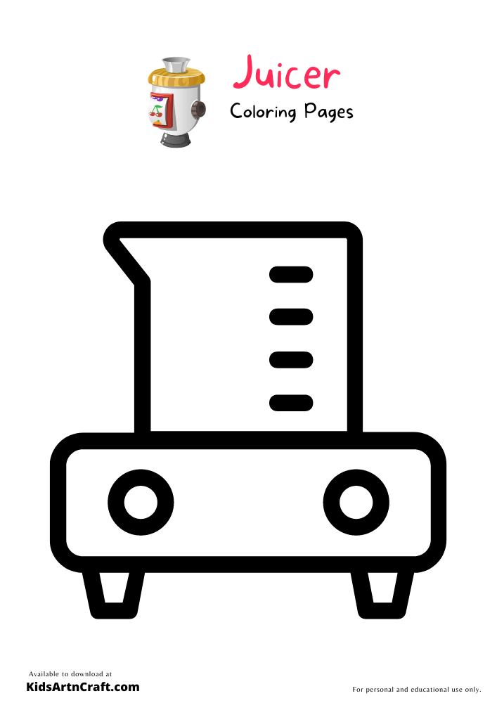 Juicer Coloring Pages For Kids-Free Printable
