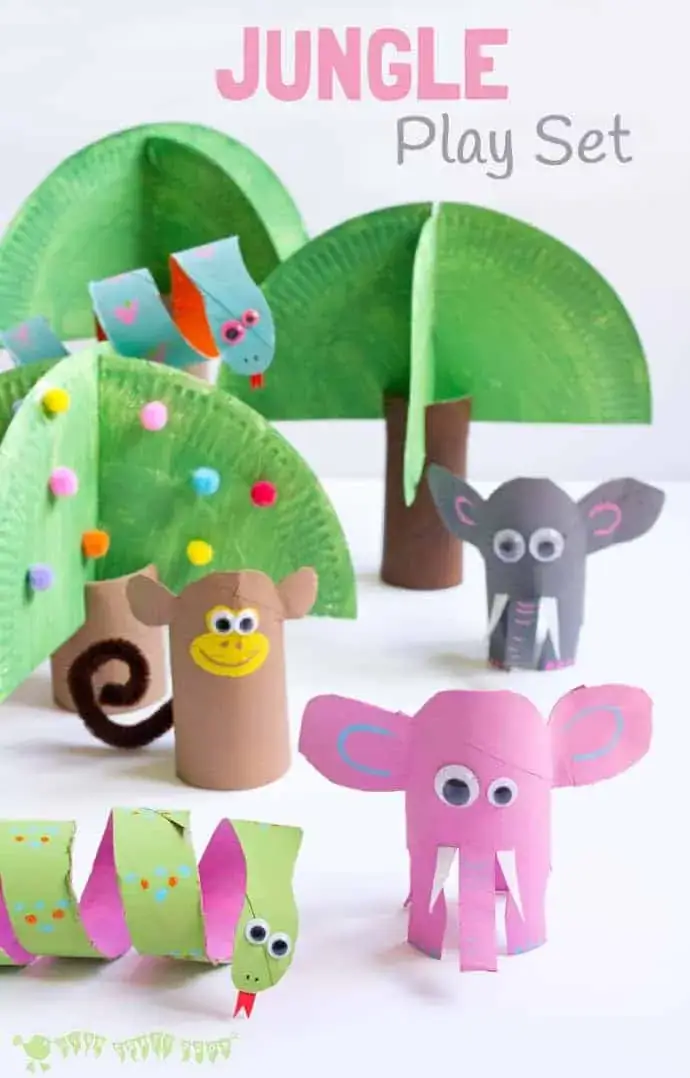 Toilet Roll Zoo Animal Crafts Jungle Playset Craft Using Toilet Paper Roll