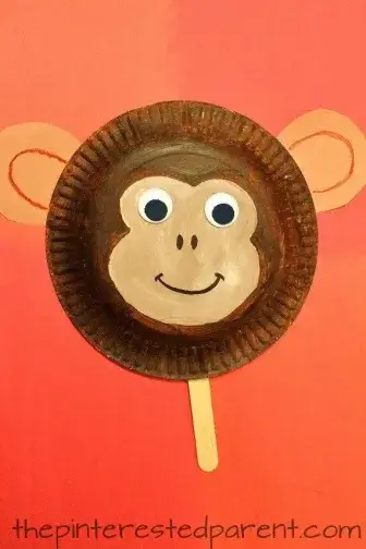 Let's Laugh Day Monkey Paper Plate Craft Activity For Kids