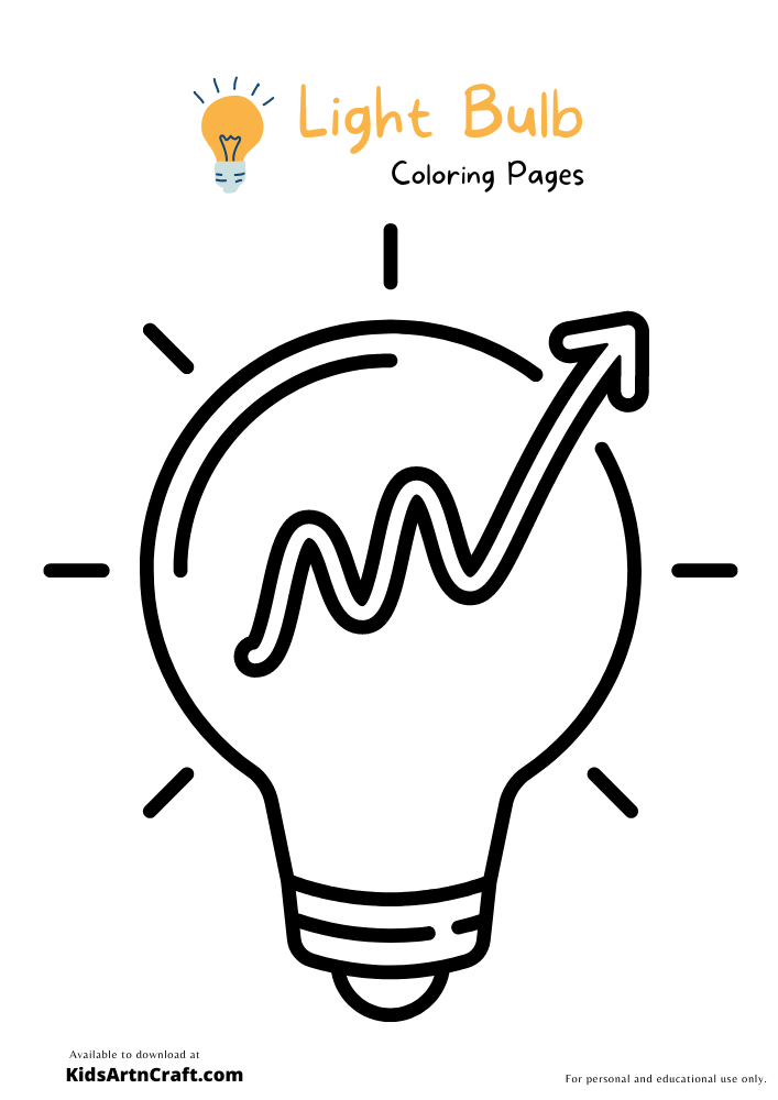 Light Bulb Coloring Pages For Kids-Free Printable