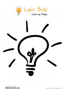Light Bulb Coloring Pages For Kids-Free Printable - Kids Art &amp; Craft