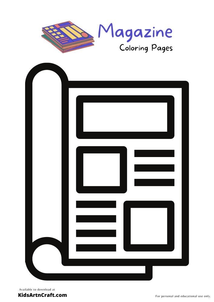Magazine Coloring Pages For Kids-Free Printable