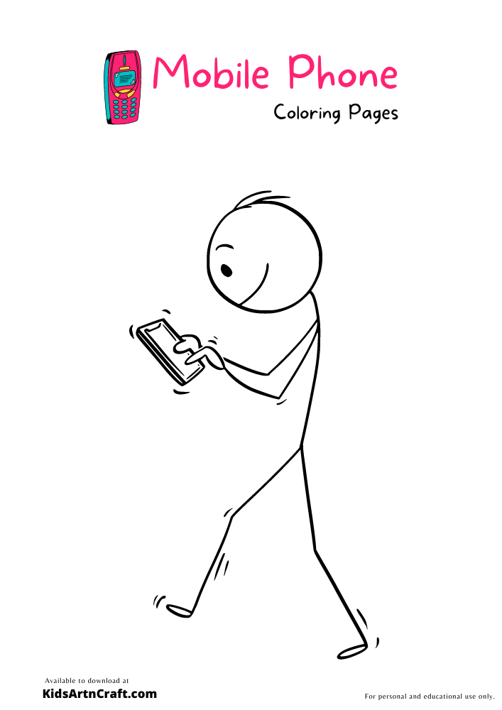 Mobile Phone Coloring Pages For Kids-Free Printable