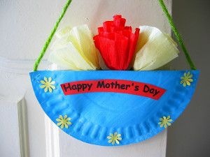 Mother's Day Flower Basket Craft Using Paper Plate