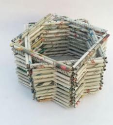 Multi Storage Basket Craft Idea Using Newspaper Roll