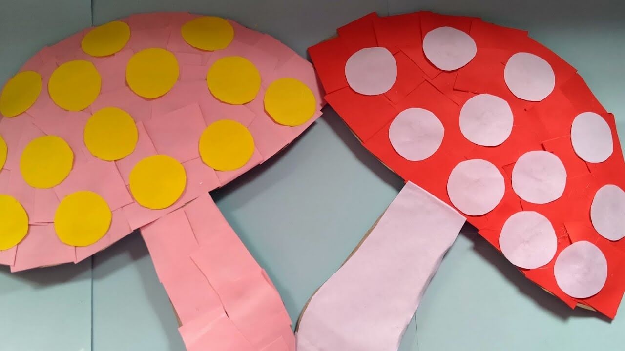 Mushroom Paper Craft Project For School