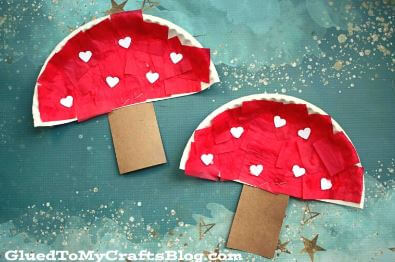 Mushroom Paper Plate Craft Idea For Kids