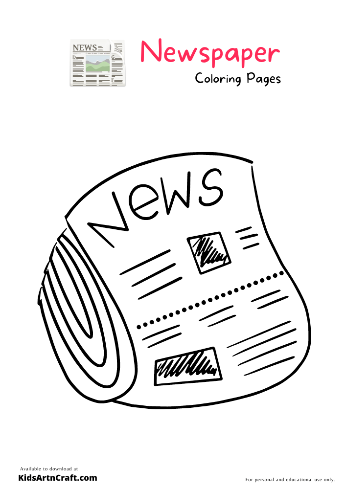Newspaper Coloring Pages For Kids-Free Printable