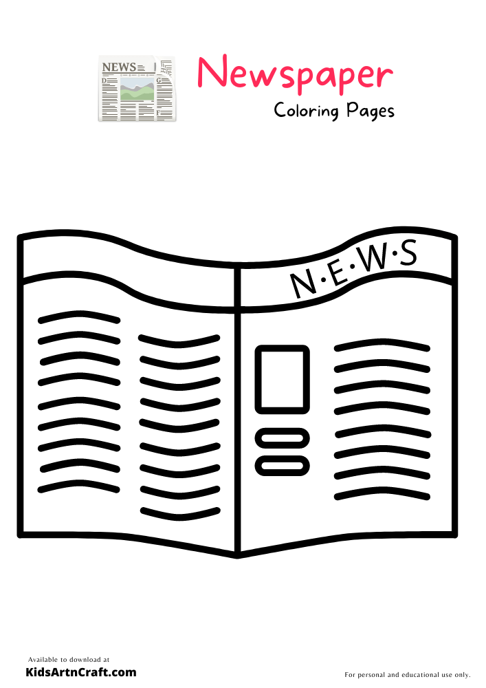Newspaper Coloring Pages For Kids-Free Printable