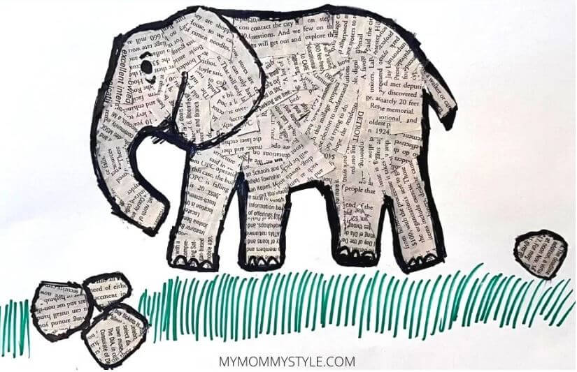 Newspaper Elephant Craft For Preschoolers