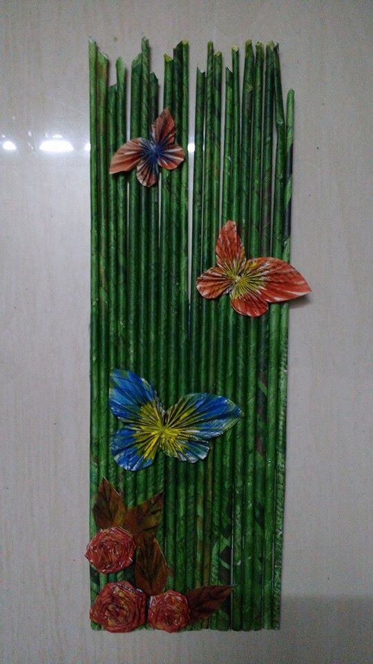 Newspaper Decoration Craft Ideas With Butterflies & Flowers