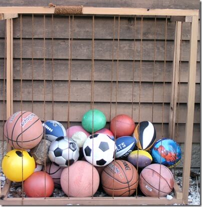 Outdoor Ball Toy Storage Box Idea For Kids