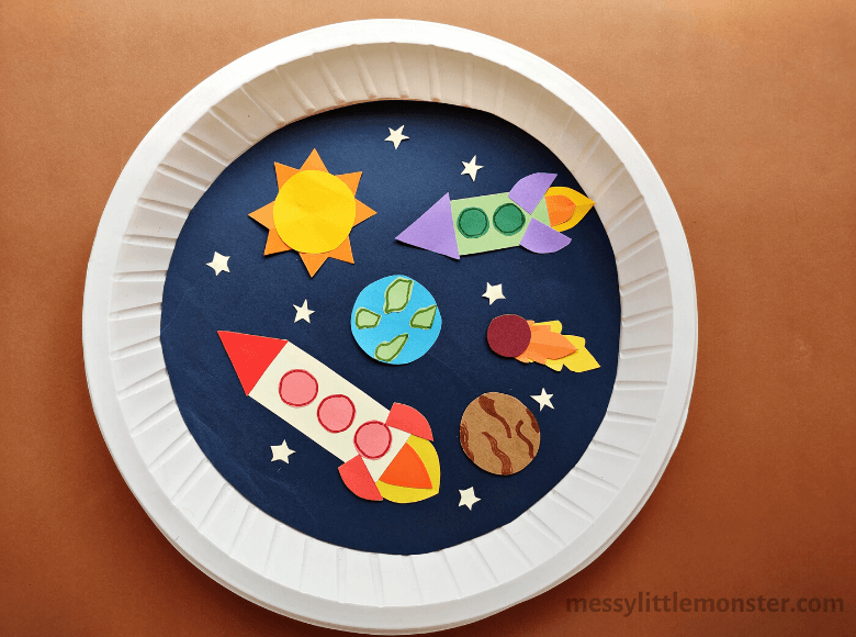 Outer Space Day Themed Craft Using Paper Plate For School Project