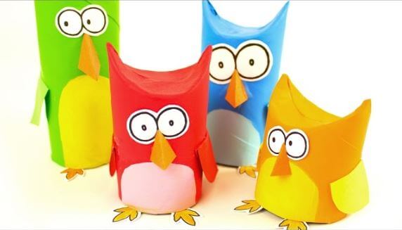 Owl Family Craft With Toilet Paper Roll