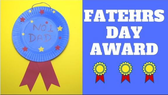 Paper Plate Award Craft Idea For Father's Day