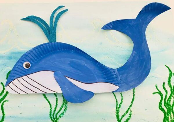 Paper Plate Blue Whale Craft For Preschoolers