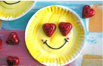World Paper Plate Emoji Craft For Valentines Day