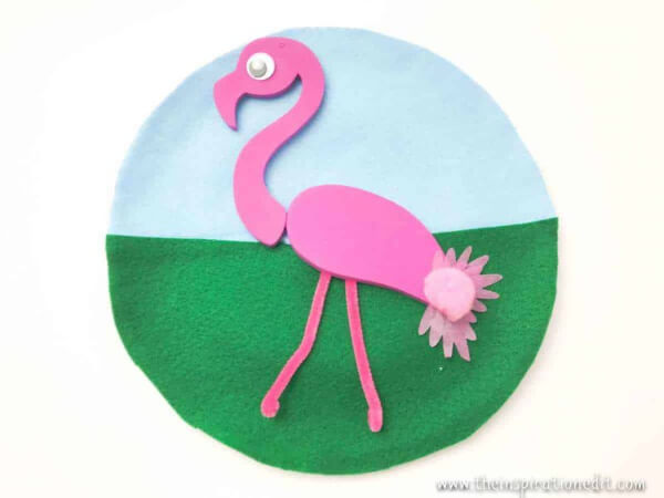 Paper Plate Flamingo Craft Activities For kids